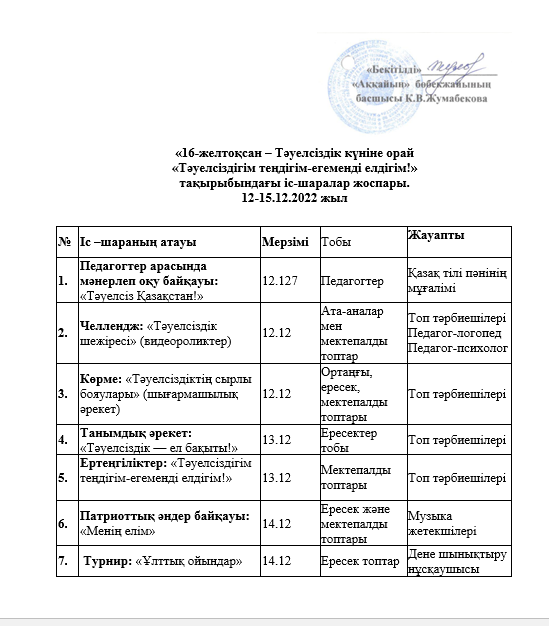 Челлендж: «Тәуелсіздік шежіресі»